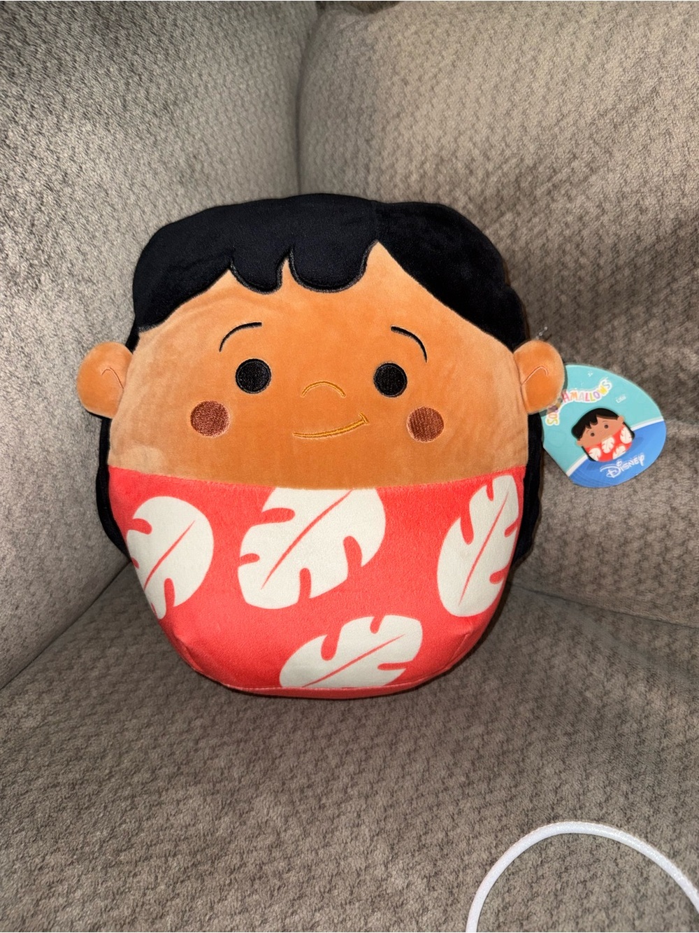 Disney Plush Doll with Black Hair and Red Leaf Print Outfit